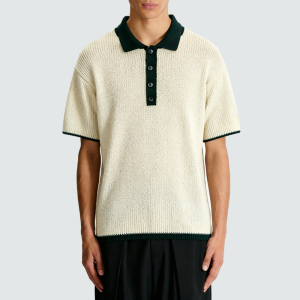 Luxury Polo Collar Men's Cotton Knit T-Shirt