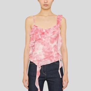 Pink floral bra strap vest