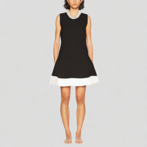 Pearl Round Neck Sleeveless Dress