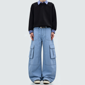 Solid color loose wide-leg casual pants