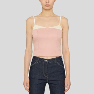 Fresh pink overalls short vest