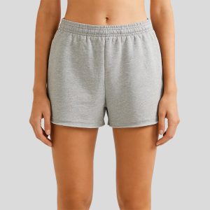 Retro terry elastic casual shorts
