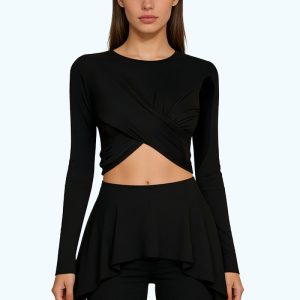 Crop Top with Long Sleeves