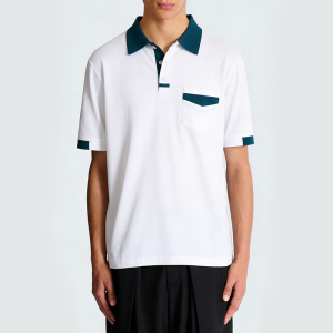 Patchwork Embroidered Casual Polo T-shirt