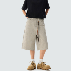 Retro washed wide-leg shorts