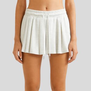 Drawstring solid color athletic casual shorts