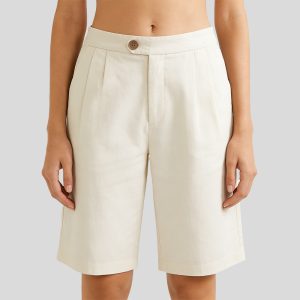 Pleated Zipper Casual Shorts